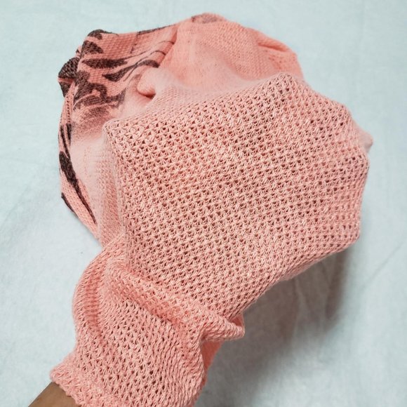 Apricot Cropped Halterneck Halter Top Open Knit Oversized Sleeveless Shirt Sz XL - Picture 5 of 8